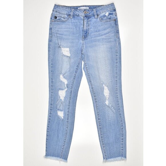 KanCan High Rise Light Wash Distressed Skinny Jeans 27 - Picture 1 of 7